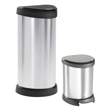 Curver Pedal Bin Deco Oval 40L Silver - Stylish & Hygienic