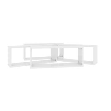 Stylish Wall Cube Shelf Set - High Gloss White, 4 pcs