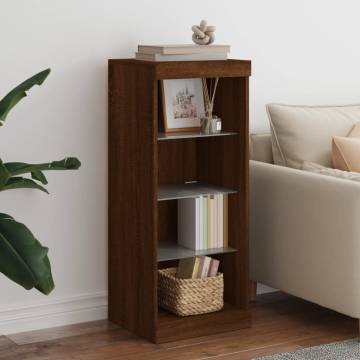 Modern Sideboard with LED Lights - Brown Oak 41x37x100 cm