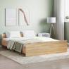 Bed Frame with Headboard and Footboard Sonoma Oak 140x200 cm Colour sonoma oak Size 140 x 200 cm 