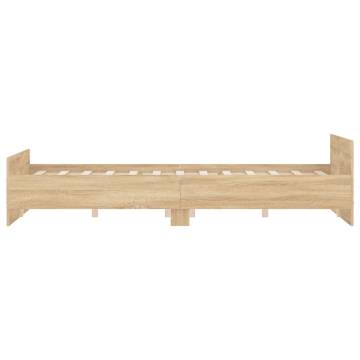 Sonoma Oak Bed Frame with Headboard & Footboard - 140x200 cm