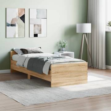 Sonoma Oak Bed Frame 75x190 cm | Durable Engineered Wood