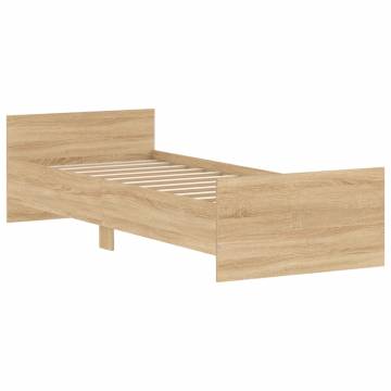 Sonoma Oak Bed Frame 75x190 cm | Durable Engineered Wood