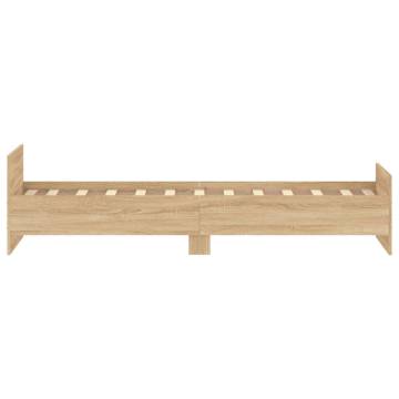 Sonoma Oak Bed Frame 75x190 cm | Durable Engineered Wood