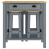 3 Piece Grey Bar Set - Solid Pine Wood for Comfort & Style