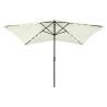 Parasol with LEDs and Steel Pole Sand 2x3 m Colour sand Quantity in Package 1 