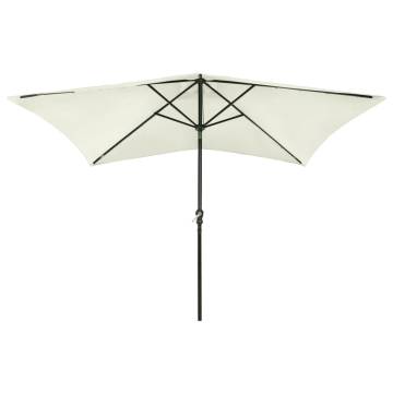 LED Parasol with Steel Pole - 2x3 m in Sand | HiPo Market