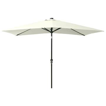 LED Parasol with Steel Pole - 2x3 m in Sand | HiPo Market