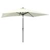 LED Parasol with Steel Pole - 2x3 m in Sand | HiPo Market