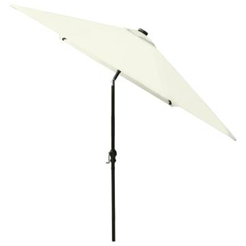 LED Parasol with Steel Pole - 2x3 m in Sand | HiPo Market