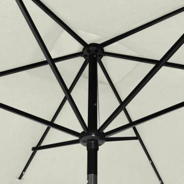 LED Parasol with Steel Pole - 2x3 m in Sand | HiPo Market