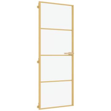 Interior Door Slim Golden 76x201.5 cm - Tempered Glass & Aluminium