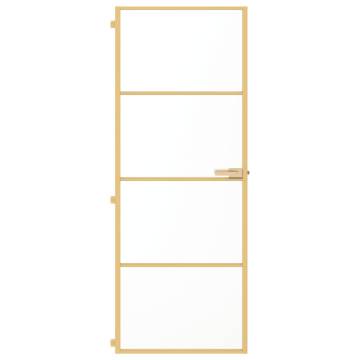 Interior Door Slim Golden 76x201.5 cm - Tempered Glass & Aluminium