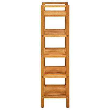 Solid Oak Shoe Rack with 5 Shelves - Space-Saving Design