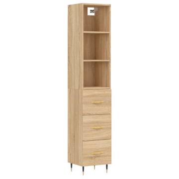 Stylish Highboard Sonoma Oak - 34.5x34x180 cm | HipoMarket