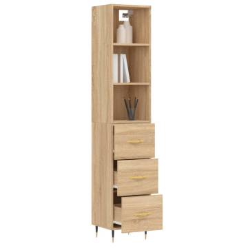 Stylish Highboard Sonoma Oak - 34.5x34x180 cm | HipoMarket