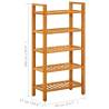 Solid Oak Shoe Rack with 5 Shelves - Space-Saving Design