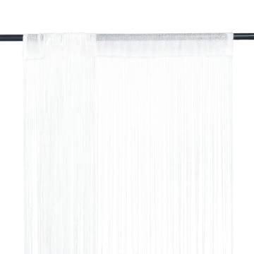 String Curtains 2 pcs 140x250 cm White | HipoMarket