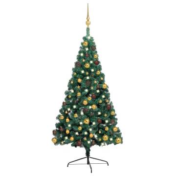 Artificial Half Pre-lit Christmas Tree with Ball Set - 240 cm