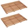 Stylish Solid Acacia Wood Bath Mats - 2 pcs - 56x37 cm