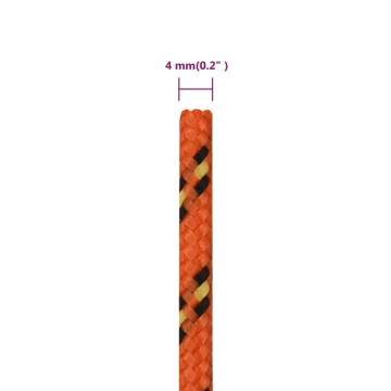 Boat Rope Orange 4mm 250m Polypropylene - Durable & Versatile