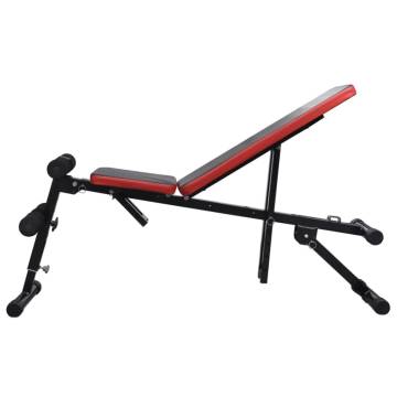 Adjustable Sit-up Bench with Barbell & Dumbbell Set - 60.5 kg