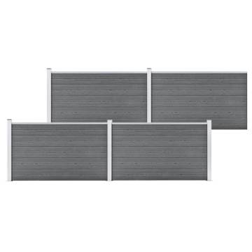 Garden Fence WPC 699x106 cm Grey - Durable & Stylish