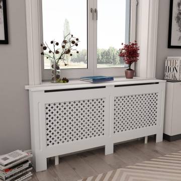 Stylish White Radiator Covers - 2 pcs MDF, 172x19x81.5cm