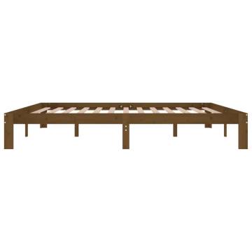 Honey Brown Solid Wood Pine Bed Frame - 200x200 cm