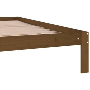 Honey Brown Solid Wood Pine Bed Frame - 200x200 cm