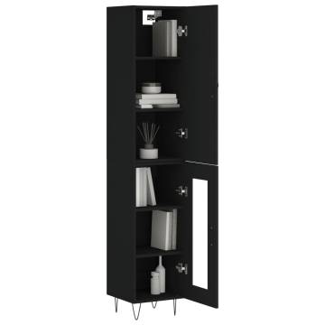 Stylish Highboard Black 34.5x34x180 cm - Durable Design