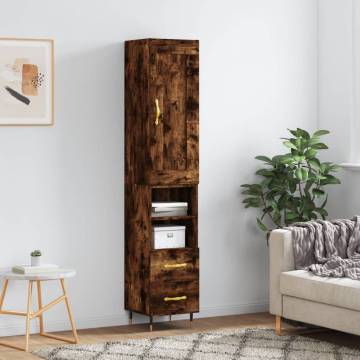 Stylish Highboard Smoked Oak - 34.5x34x180 cm | Hipomarket