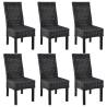 Dining Chairs 6 pcs Black Kubu Rattan and Mango Wood Colour black Quantity in Package 6 