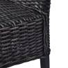 Dining Chairs Set - 6 Black Kubu Rattan & Mango Wood