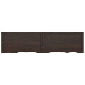 Dark Brown Bathroom Countertop | Solid Oak 200x50 cm