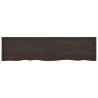 Dark Brown Bathroom Countertop | Solid Oak 200x50 cm