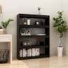 Book Cabinet/Room Divider Black 100x30x135.5 cm Solid Pinewood Colour black Quantity in Package 1 Height 135.5 cm Width 100 cm 