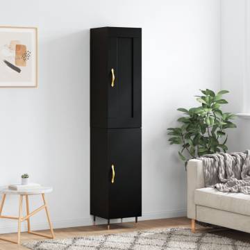 Stylish Highboard Black 34.5x34x180 cm - Durable Storage Solution