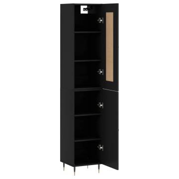 Stylish Highboard Black 34.5x34x180 cm - Durable Storage Solution