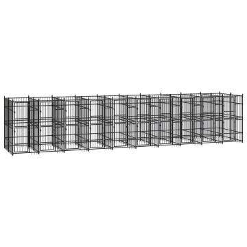 Outdoor Dog Kennel Steel 18.43 m² - Safe & Durable