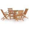 5 Piece Folding Outdoor Dining Set - Solid Teak Wood | Hipo Market