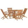 5 Piece Folding Outdoor Dining Set - Solid Teak Wood | Hipo Market