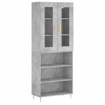 Elegant Concrete Grey Highboard - Stylish Storage Solution