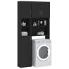 Washing Machine Cabinet Set - Black Engineered Wood | Hipo Market