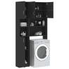 Washing Machine Cabinet Set - Black Engineered Wood | Hipo Market