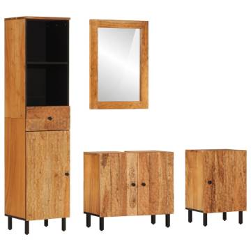 4 Piece Solid Wood Acacia Bathroom Cabinet Set | Stylish & Durable