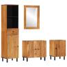 4 Piece Bathroom Cabinet Set Solid Wood Acacia Colour natural Number of 4 Material solid acacia wood 