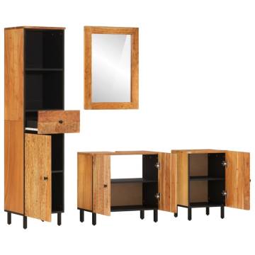 4 Piece Solid Wood Acacia Bathroom Cabinet Set | Stylish & Durable