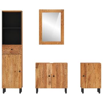 4 Piece Solid Wood Acacia Bathroom Cabinet Set | Stylish & Durable