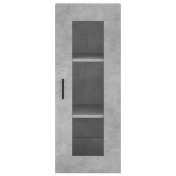 Elegant Concrete Grey Highboard - 34.5x34x180 cm